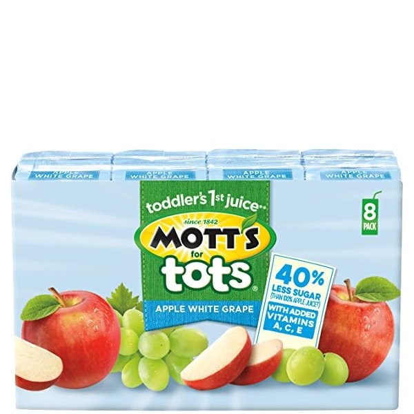 MOTTS 4 TOTS APPLE WHITE GRAPE 8x6.75oz
