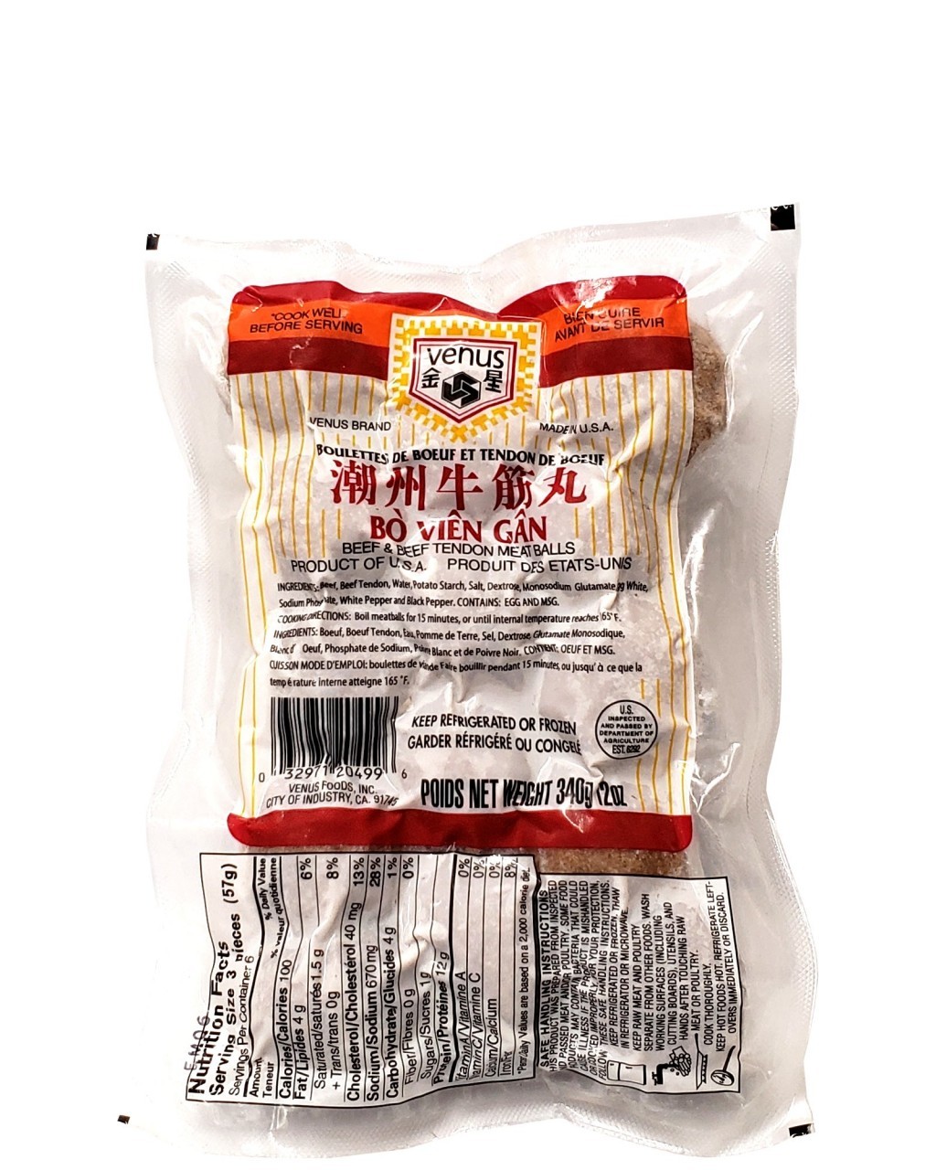 VENUS BO VIEN GAN BEEF MEATBALLS 340g