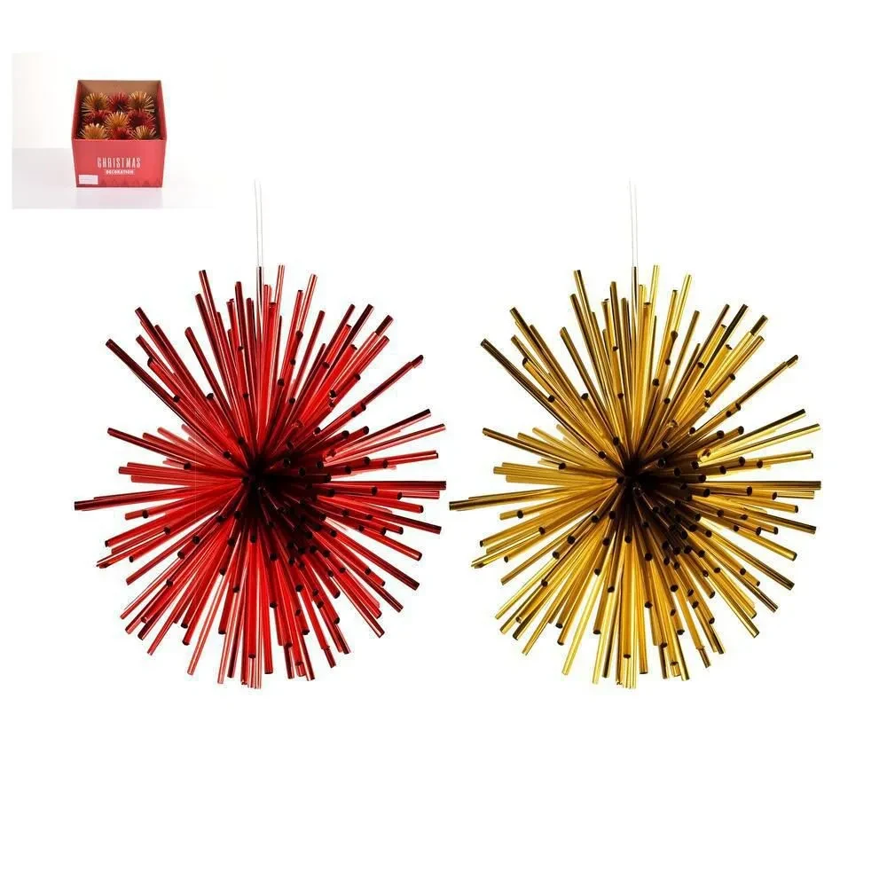 Santini Christmas Ball Orna 10cm Red&Ylw