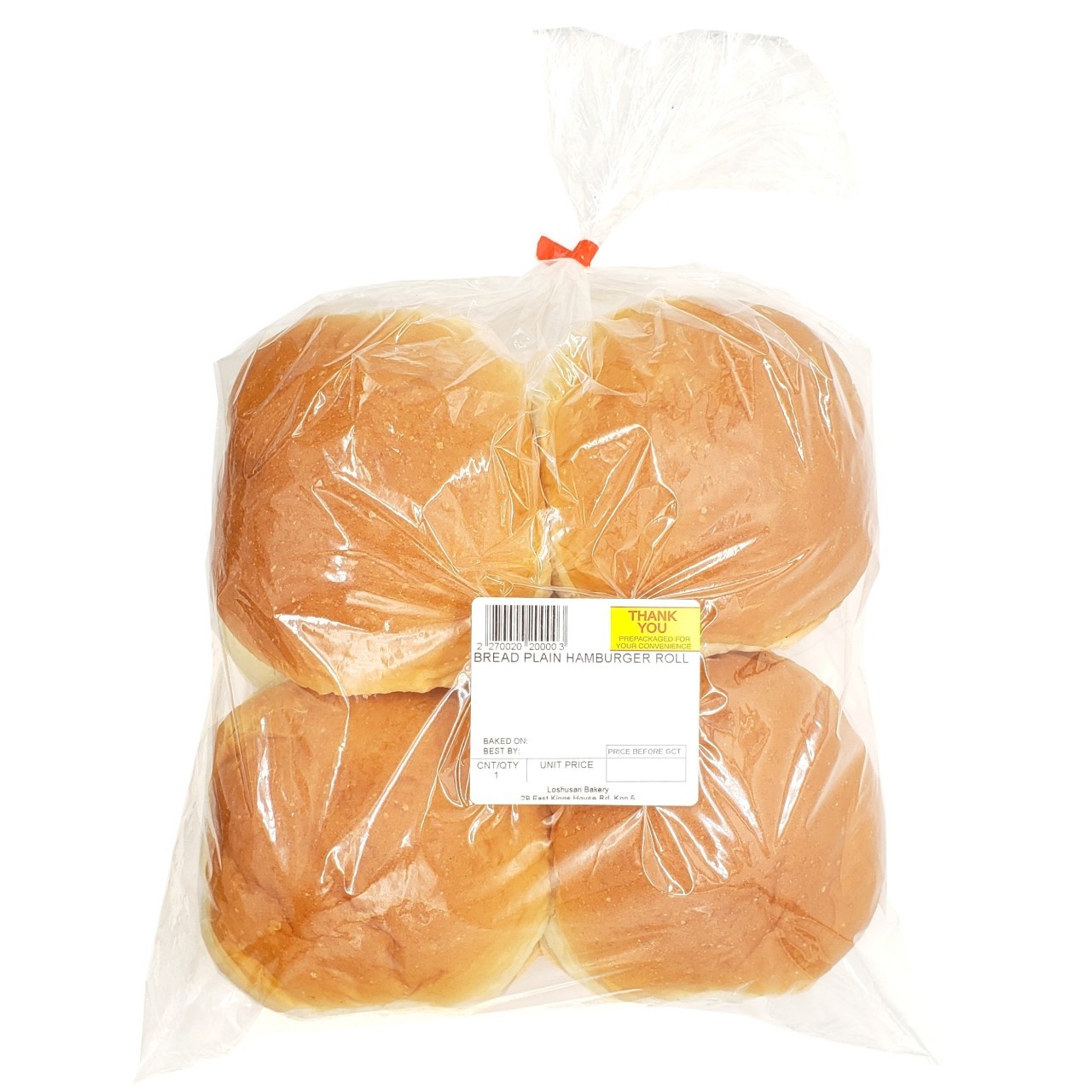 BREAD ROLL HAMBURGER PLAIN