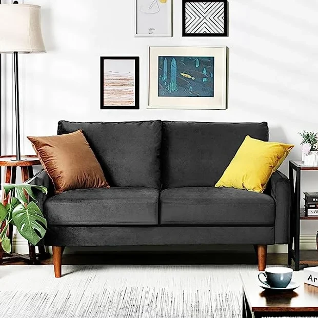 WANSE Velvet 56" Round Arms Loveseat,Couch