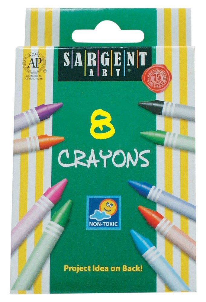 Sargent Art 8-Count Regular Crayon, Peggable