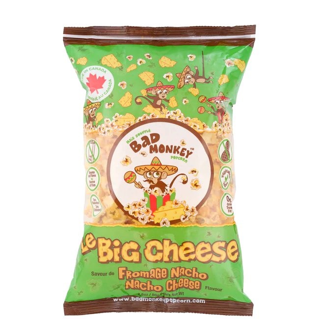 BAD MONKEY POPCORN NACHO CHEESE 80g