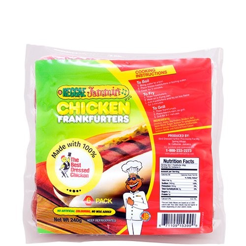 REGGAE JAMMIN CHICKEN FRANKS 240g