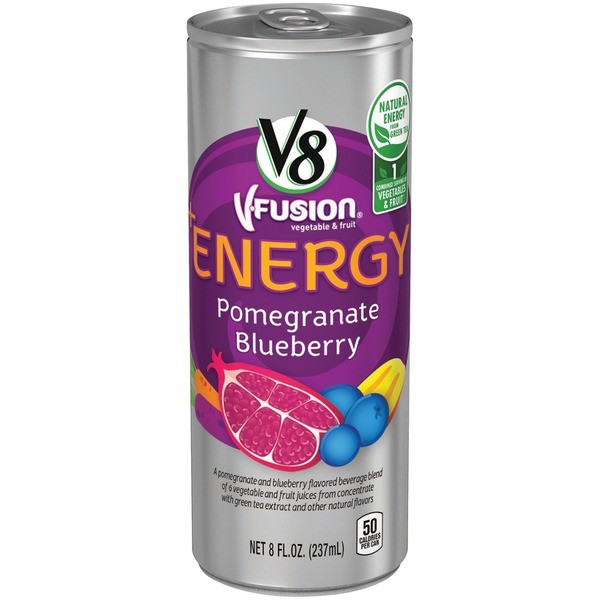 V8 FUSION ENERGY POM BLUEBERRY 8oz