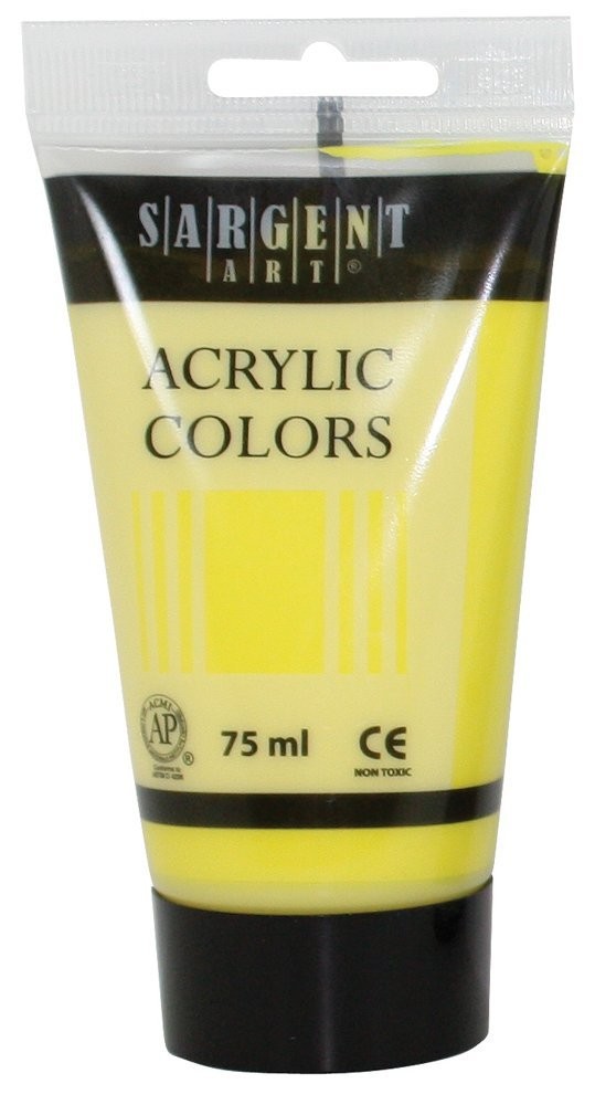 Sargent Art 23-0201 75Ml Tube Acrylic Paint, Lemon Yellow Cadmium