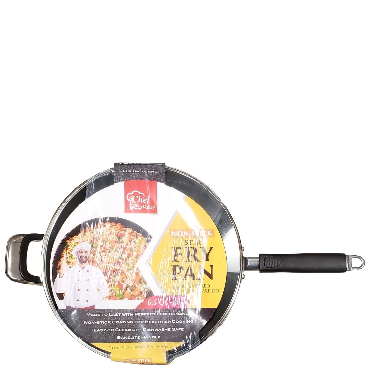 CHEF VALLEY FRYING PAN NONSTCK LID 6.5qt