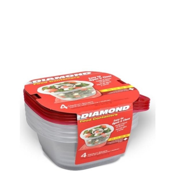 DIAMOND CONT MED SQR 32oz 4s