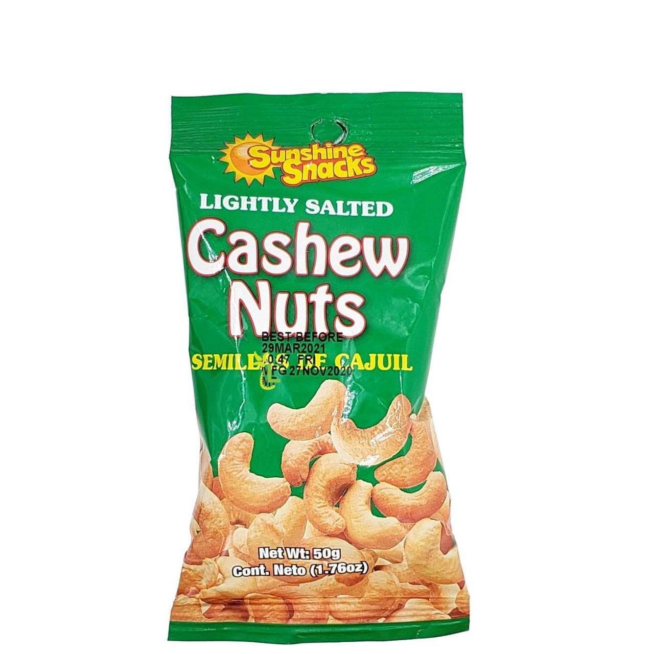 SUNSHINE CASHEW LIGHTLY SALTED 47g