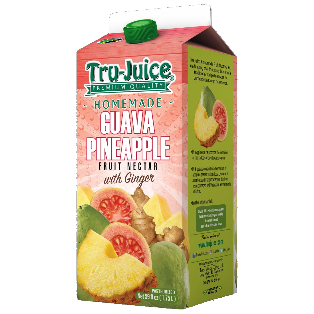 TRU-JUICE GUAVA PINEAPPLE GINGER 1.75L