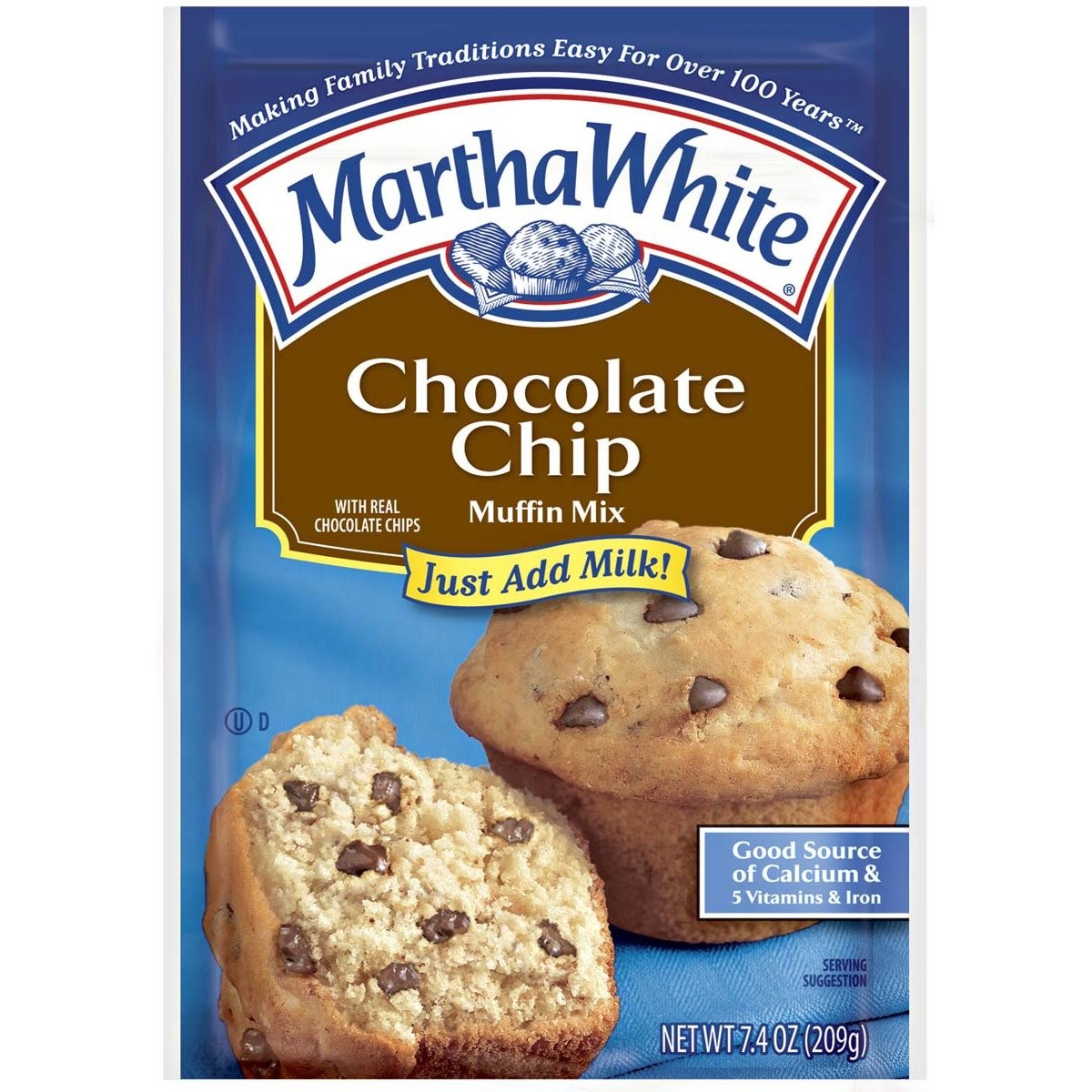 MARTHA WHITE MUFFIN MIX CHOC CHIP 7.4oz