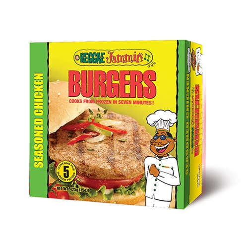 REGGAE JAMMIN BURGERS SEAS. CHICKEN 425G