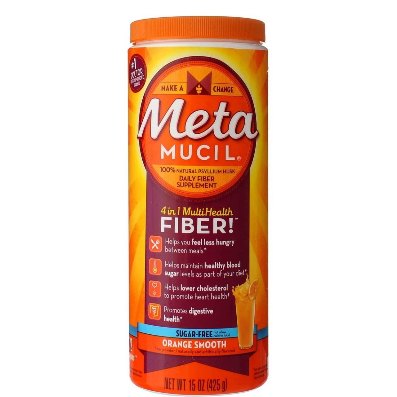 METAMUCIL ORANGE SUGAR FREE 15oz