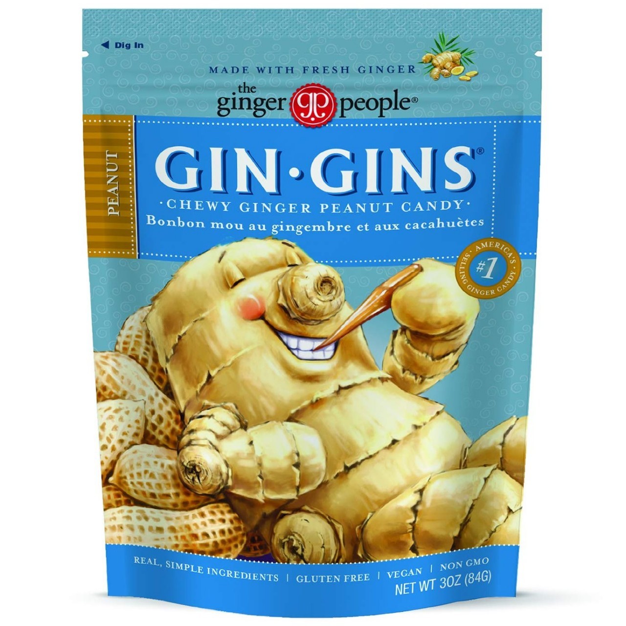 GINGER PEOPLE GINGINS PEANUT 3oz