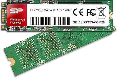 Silicon Power 128GB A55 M.2 SSD (SLC Cache For Speed Boost) SATA III Internal Solid State Drive 2280 (SU128GBSS3A55M28AB)