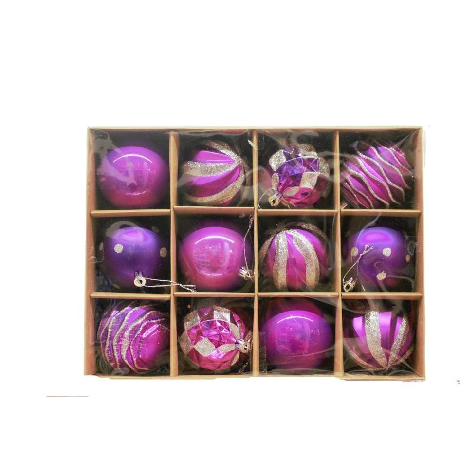 X-Mas Balls Purple, 12pcs