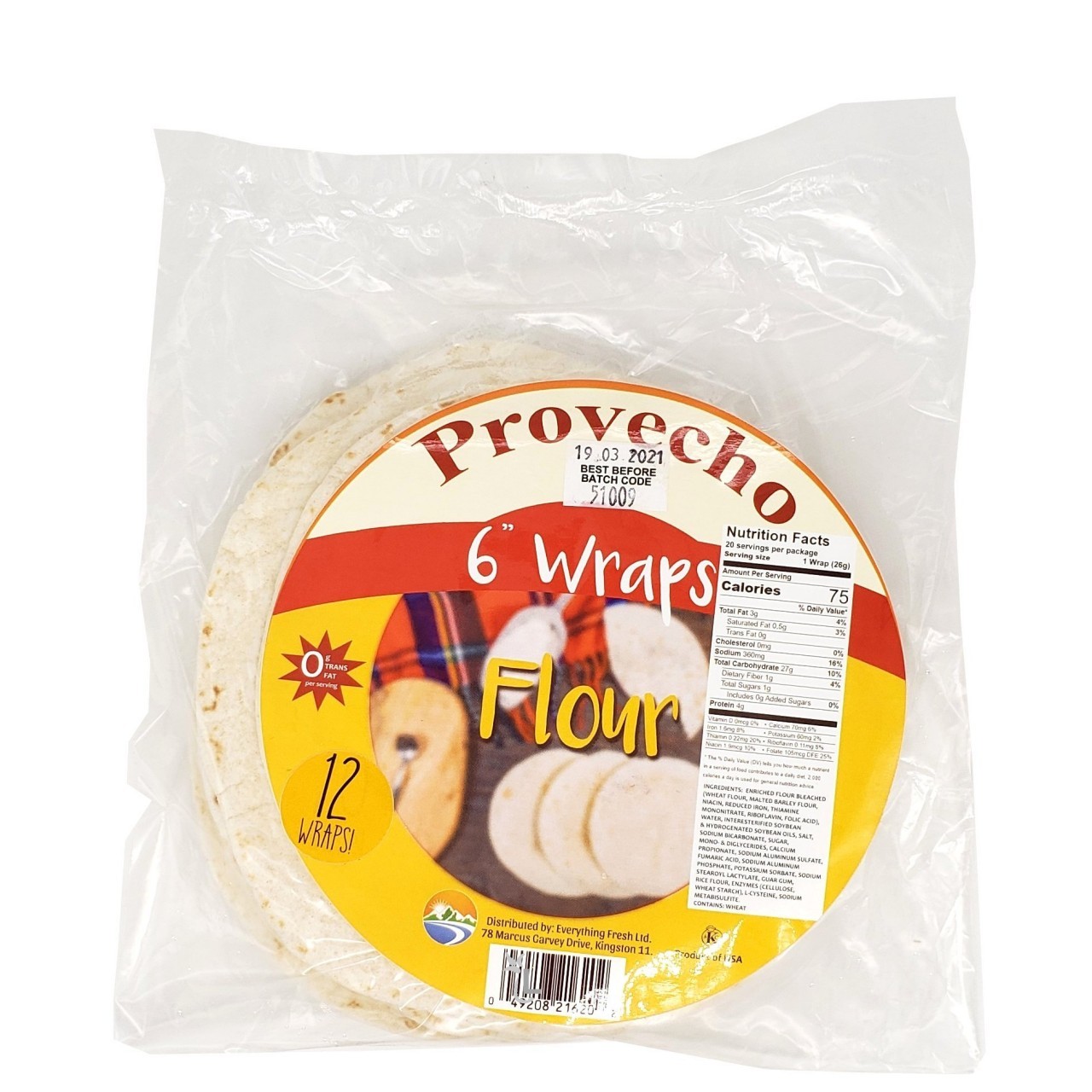 PROVECHO PRESSED FLOUR WRAP 6″