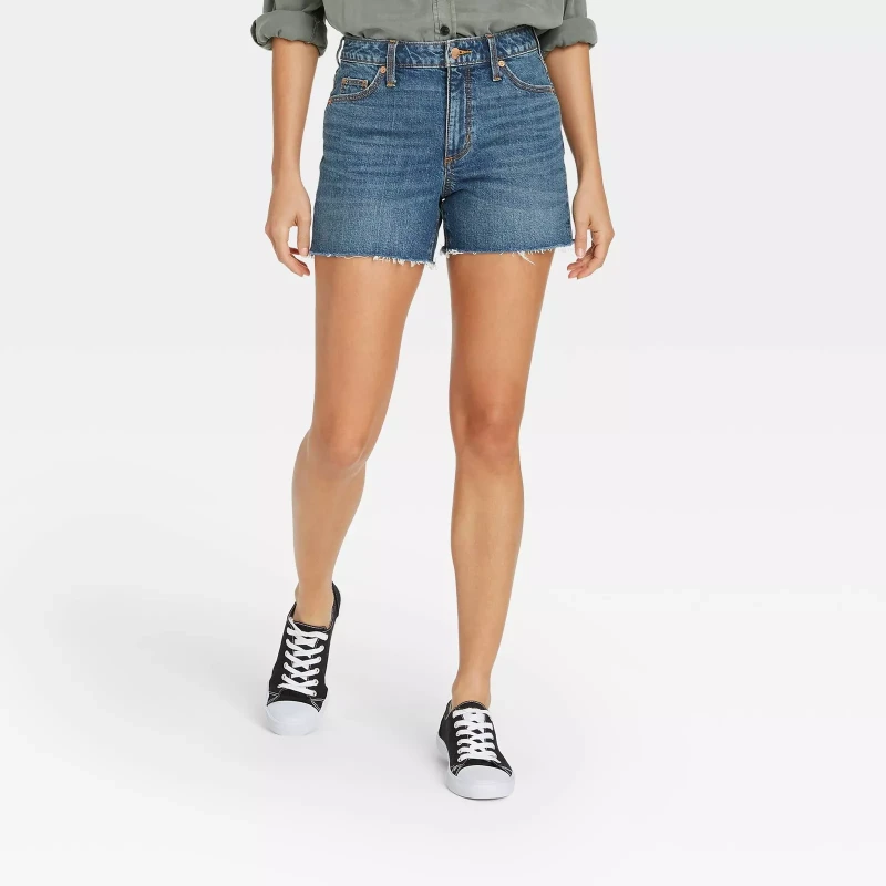 Womens High-Rise Jean Shorts - Universal Thread - Medium Blue Blue Bag Bargains