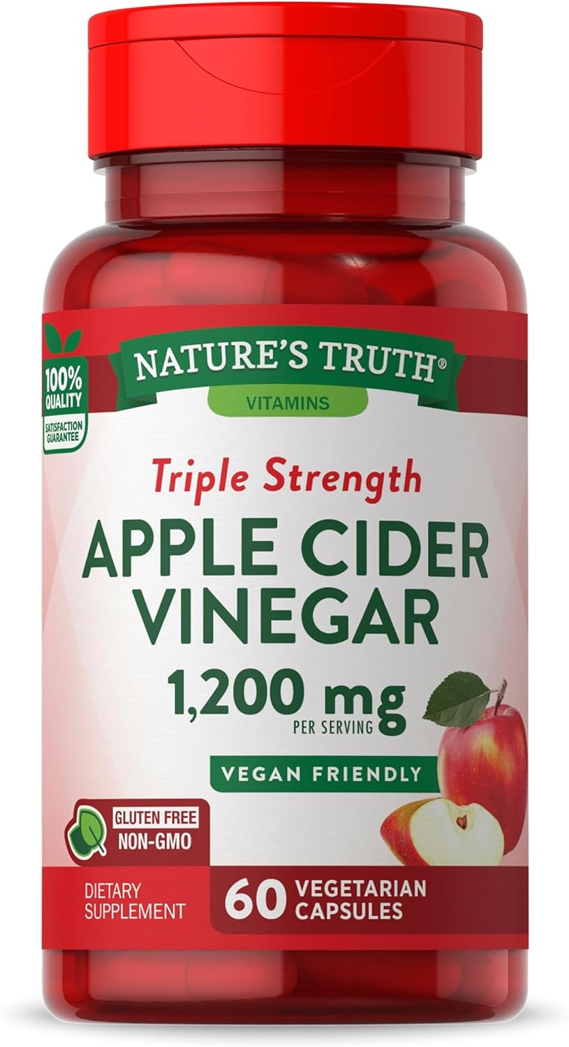 Nature's Truth Triple Strength Apple Cider Vinegar Quick Release Capsules,1200 mg, 60 capsules