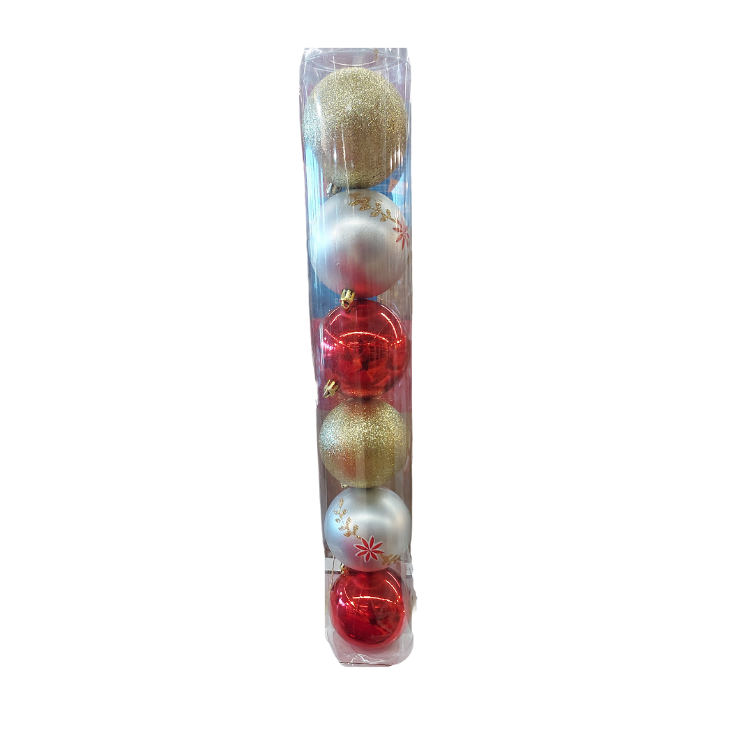 X-Mas Balls, 8cm, 6ct
