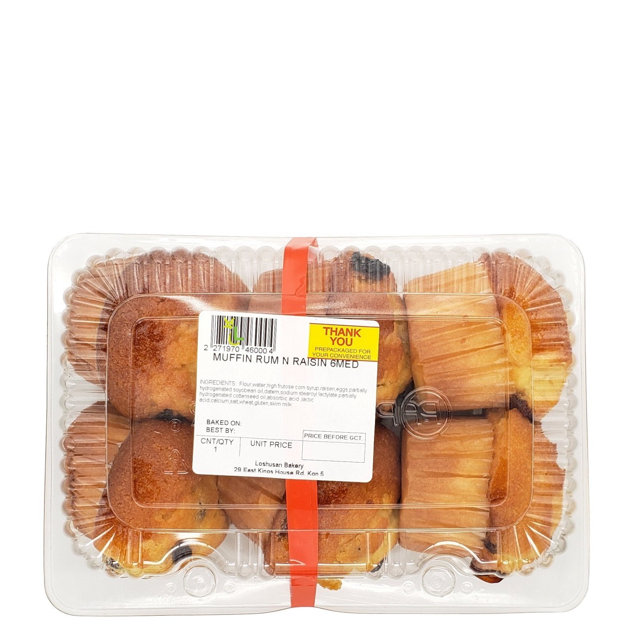 MUFFINS RUM N RAISIN MED 6ct