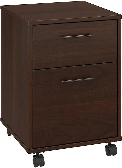 Bush Furniture Key West 2 Drawer Mobile File Cabinet, 15.51"W x 15.75"D x 22.28"H, Bing Cherry