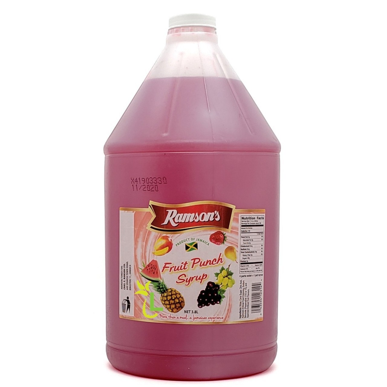 RAMSONS SYRUP FRUIT PUNCH 3.8L