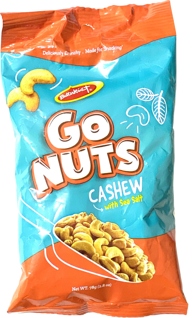 BUTTERKIST GO NUTS CASHEWS SEA SALT 78g