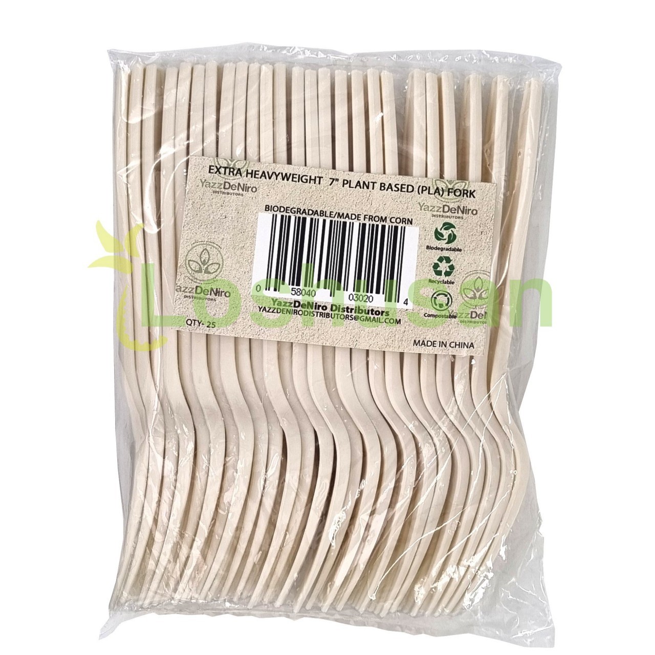 YAZZDENIRO BIODEGRABLE FORK 7" 25ct