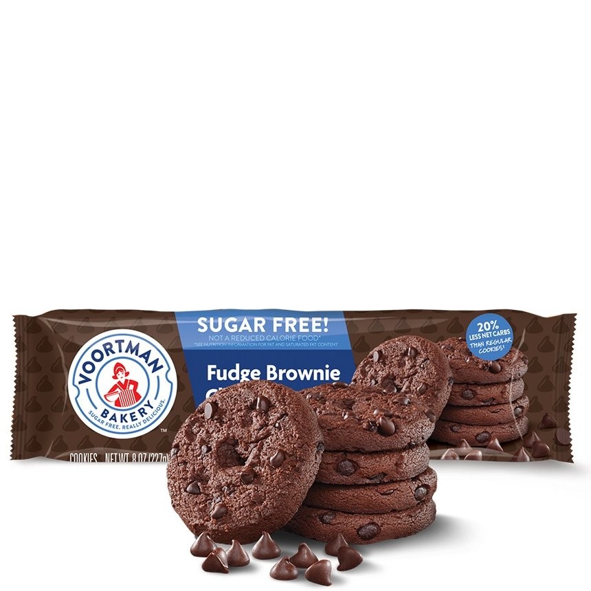 VOORTMAN FUDGE CHOC CHIP COOKIE SF 8oz
