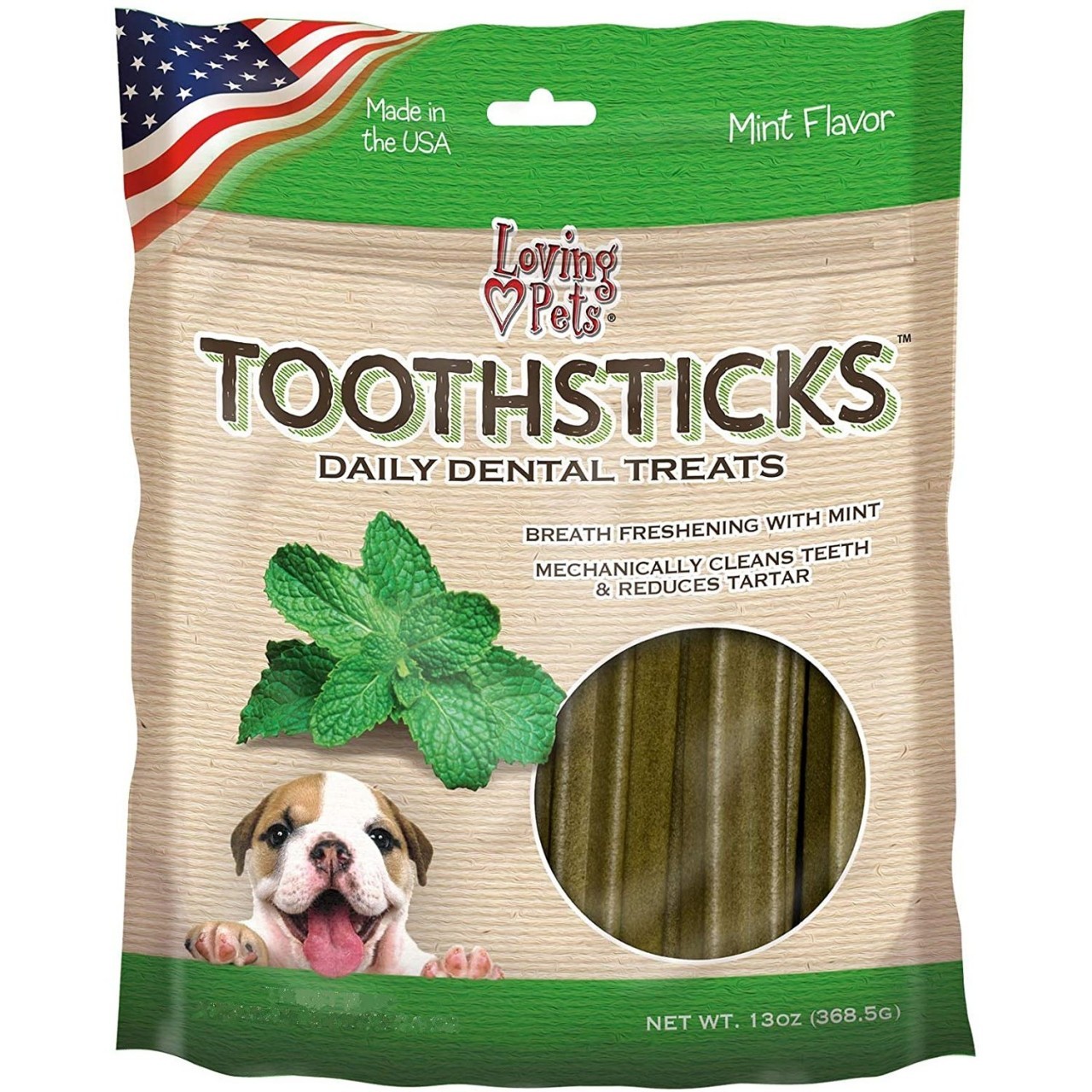 LOVING PETS TOOTHSTICKS MINT SML DOG 13o
