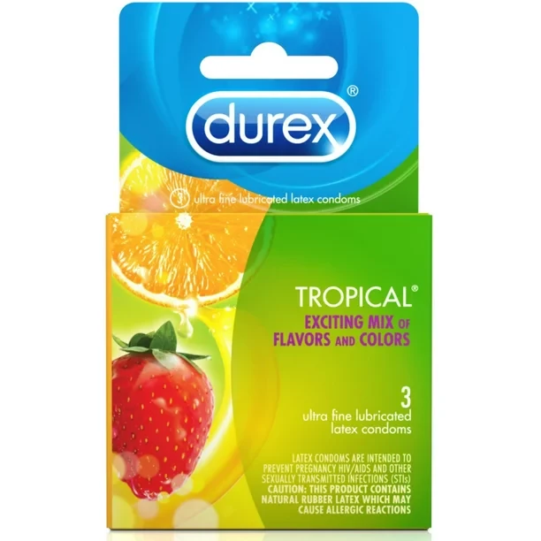 DUREX TROPICAL FLAVOURED LATEX CONDOMS 3’S