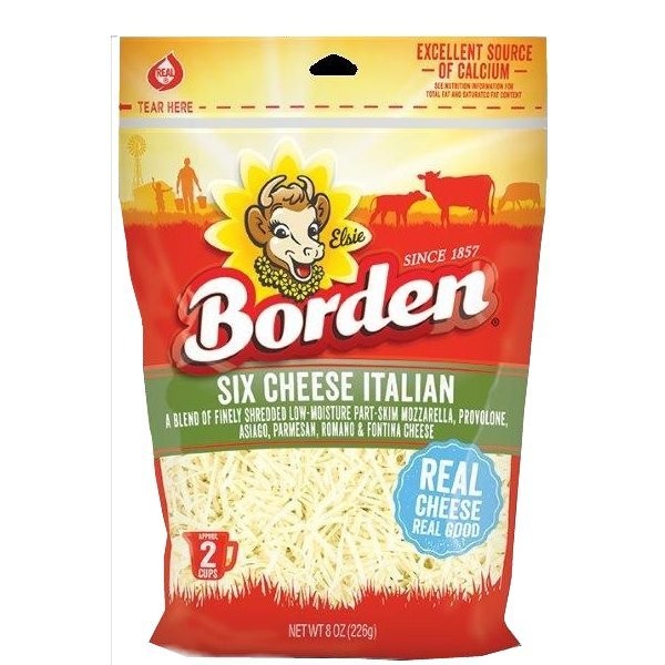 BORDEN 6 CHEESE ITALIAN SHRED 8oz