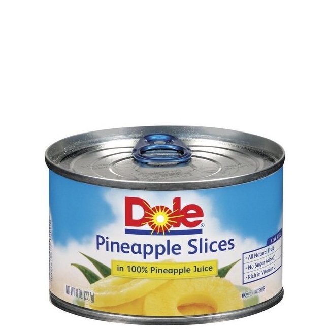 DOLE PINEAPPLE SLICES IN JUICE 8.25oz