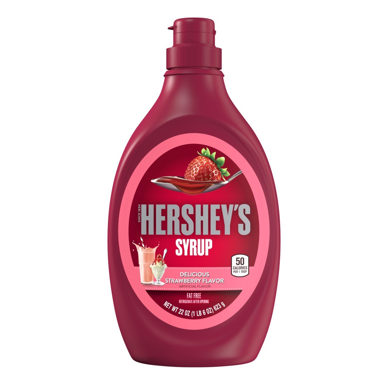HERSHEYS SYRUP STRAWBERRY 624g