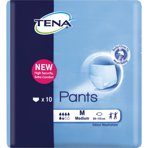 TENA ADULT PANTS MED 10s