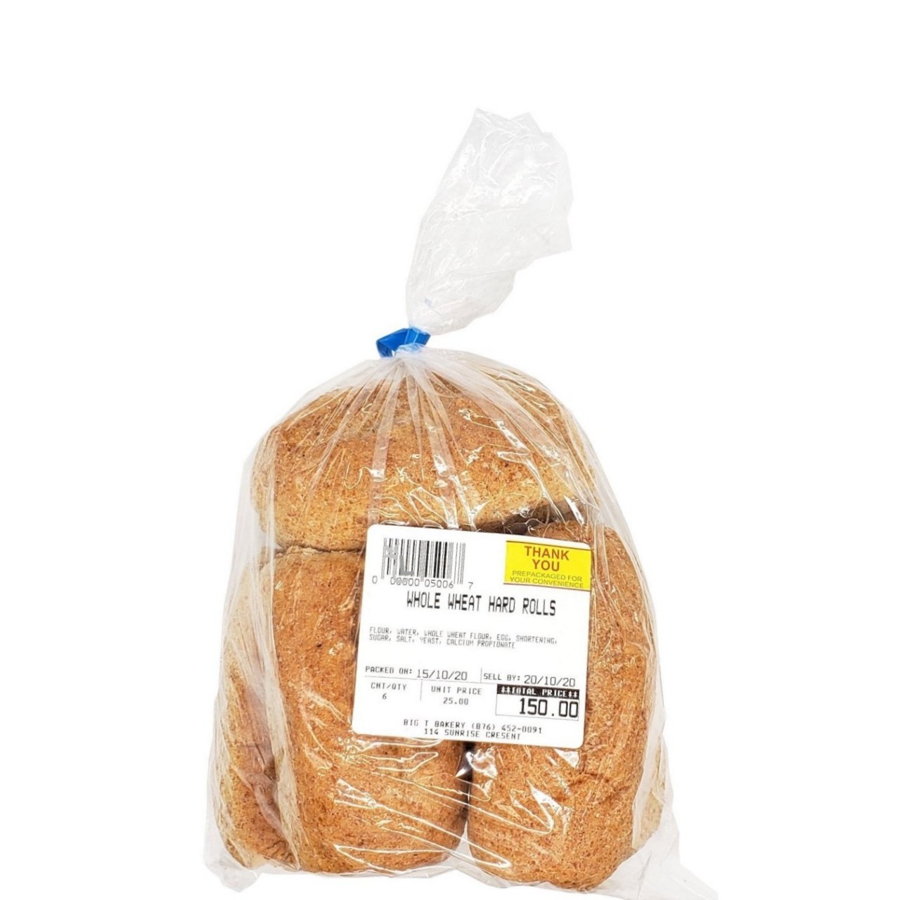 BIG T ROLLS HARD WHOLE WHEAT 6ct 255g