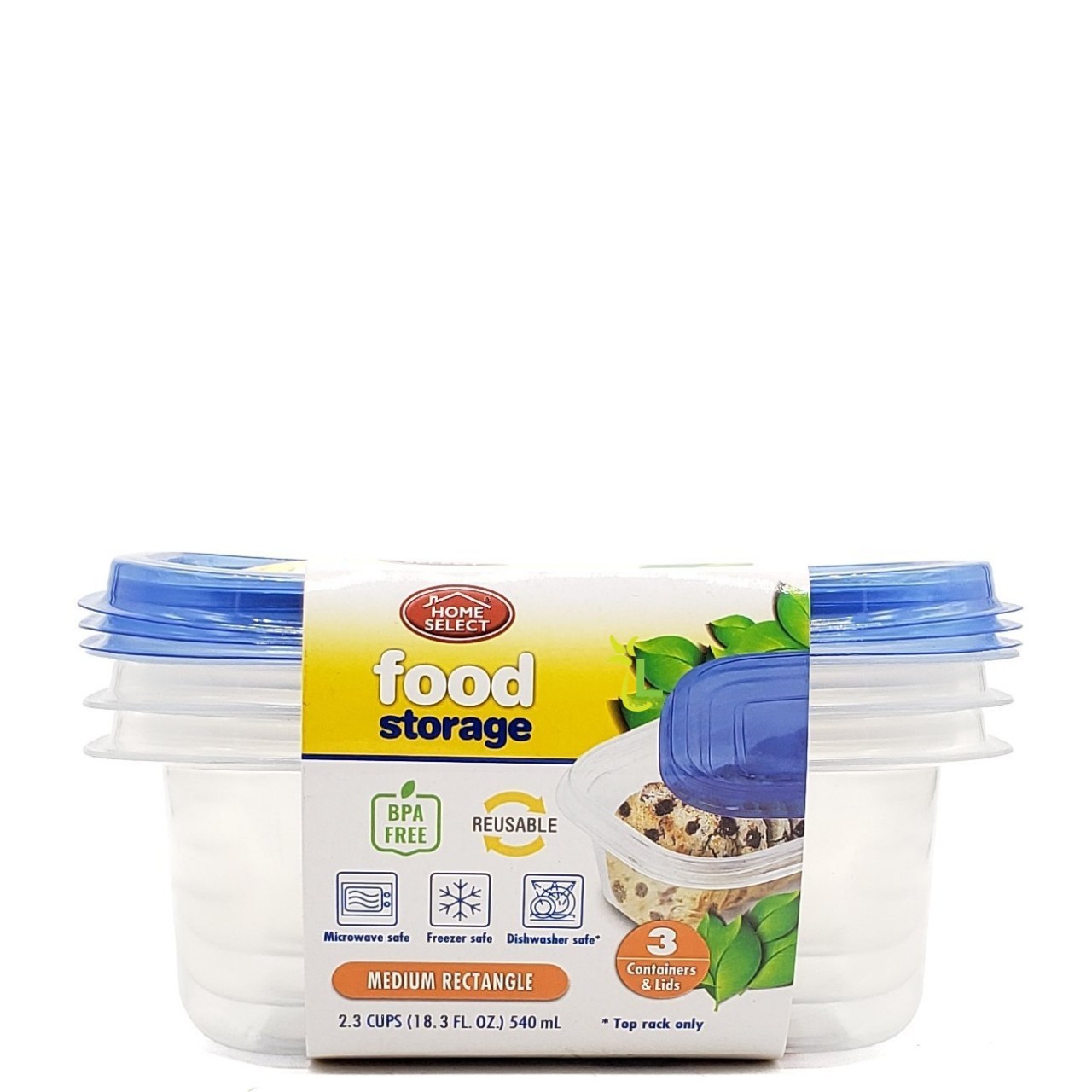HOME SELECT CONTAINER RECTANGLE MED 3s