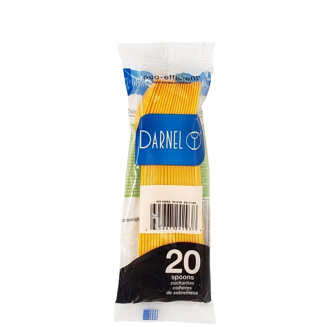 DARNEL PLASTIC SPOONS YELLOW 20s