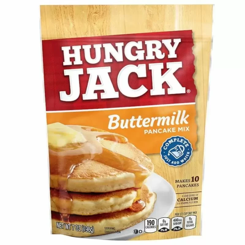 HUNGRY JACK PANCAKE MIX. ASSORTED 198G