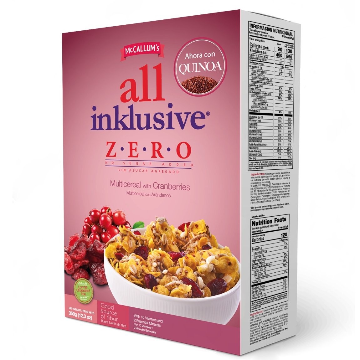 MCCALLUMS INKLUSIVE ZERO CRANBERRY 350g