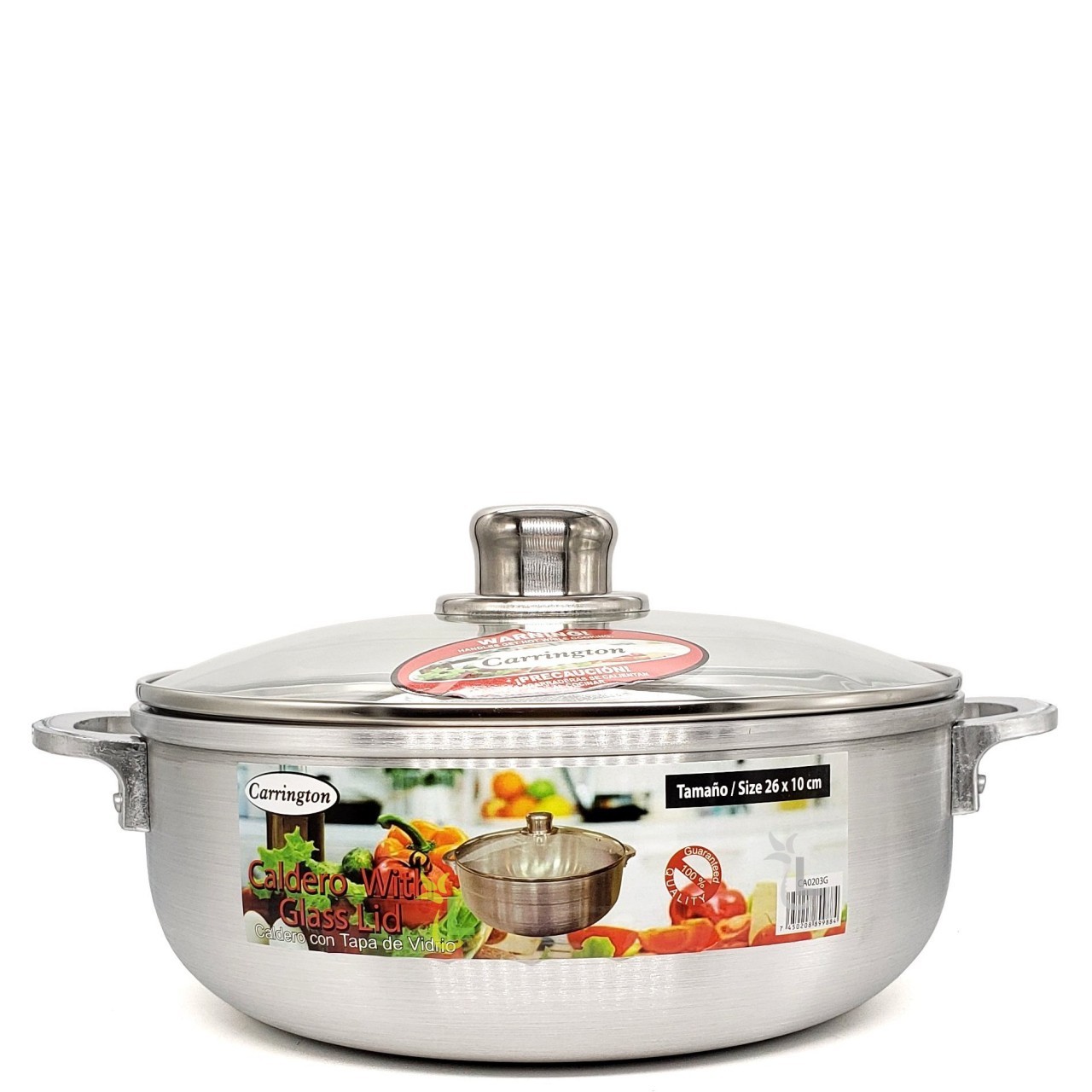 CARRINGTON POT WITH GLASS LID 26x10cm