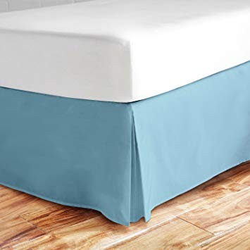 Luxury Hotel Tailored Bedskirt, Twin Size Blue