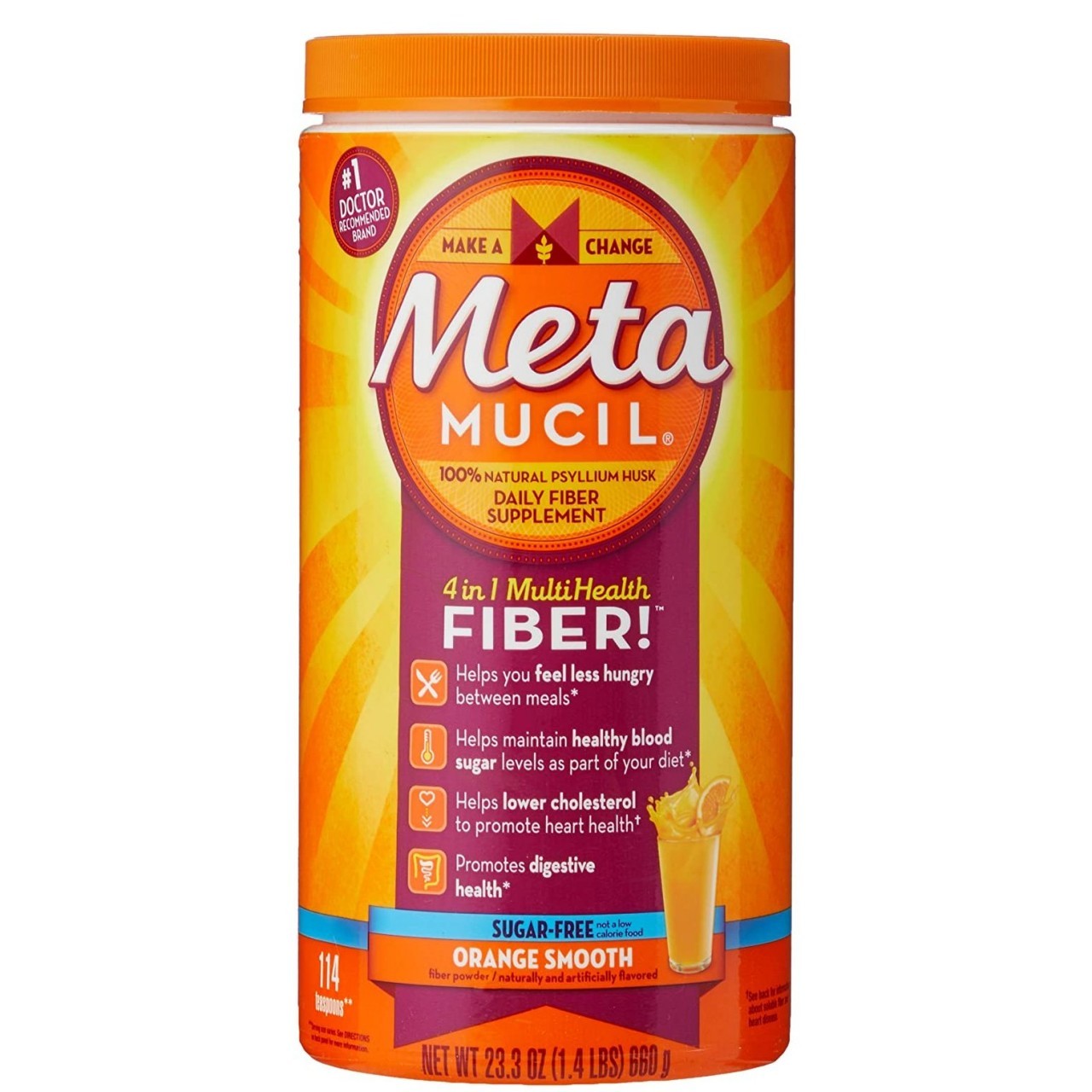 METAMUCIL ORANGE SUGAR FREE 23.3oz