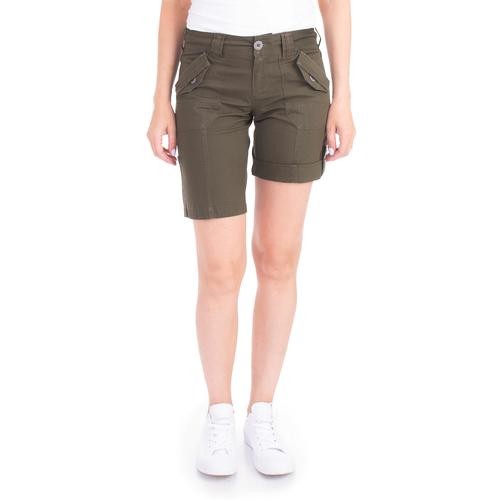 Suko Jeans Shorts for Women Olive