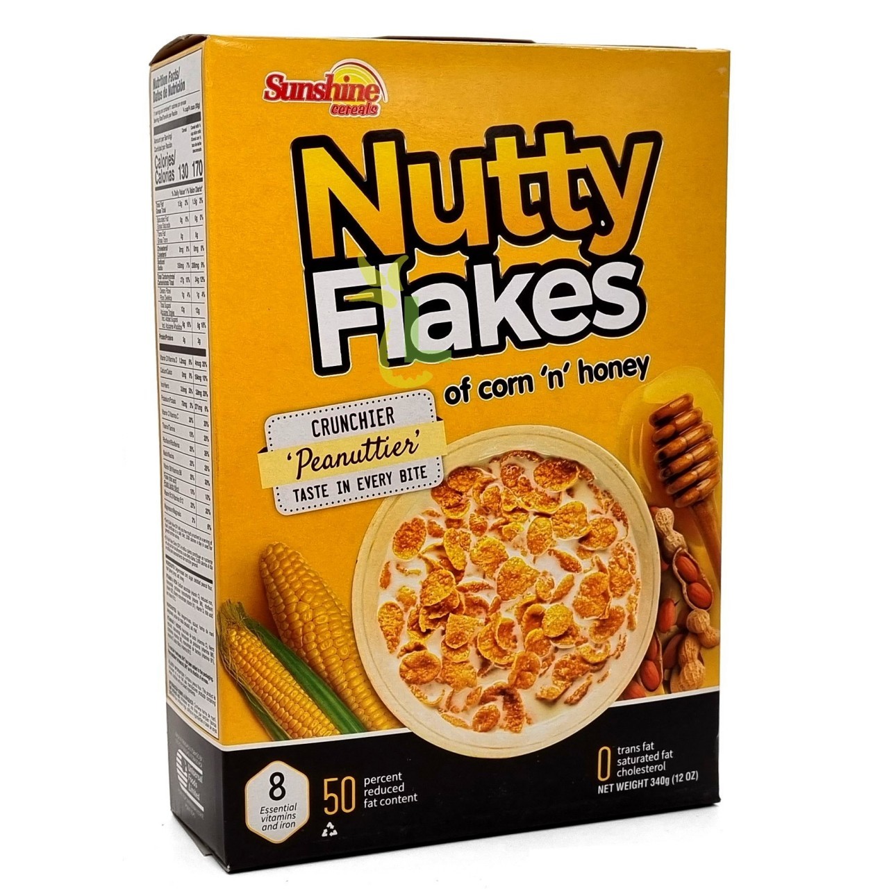 SUNSHINE NUTTY FLAKES HONEY 340g