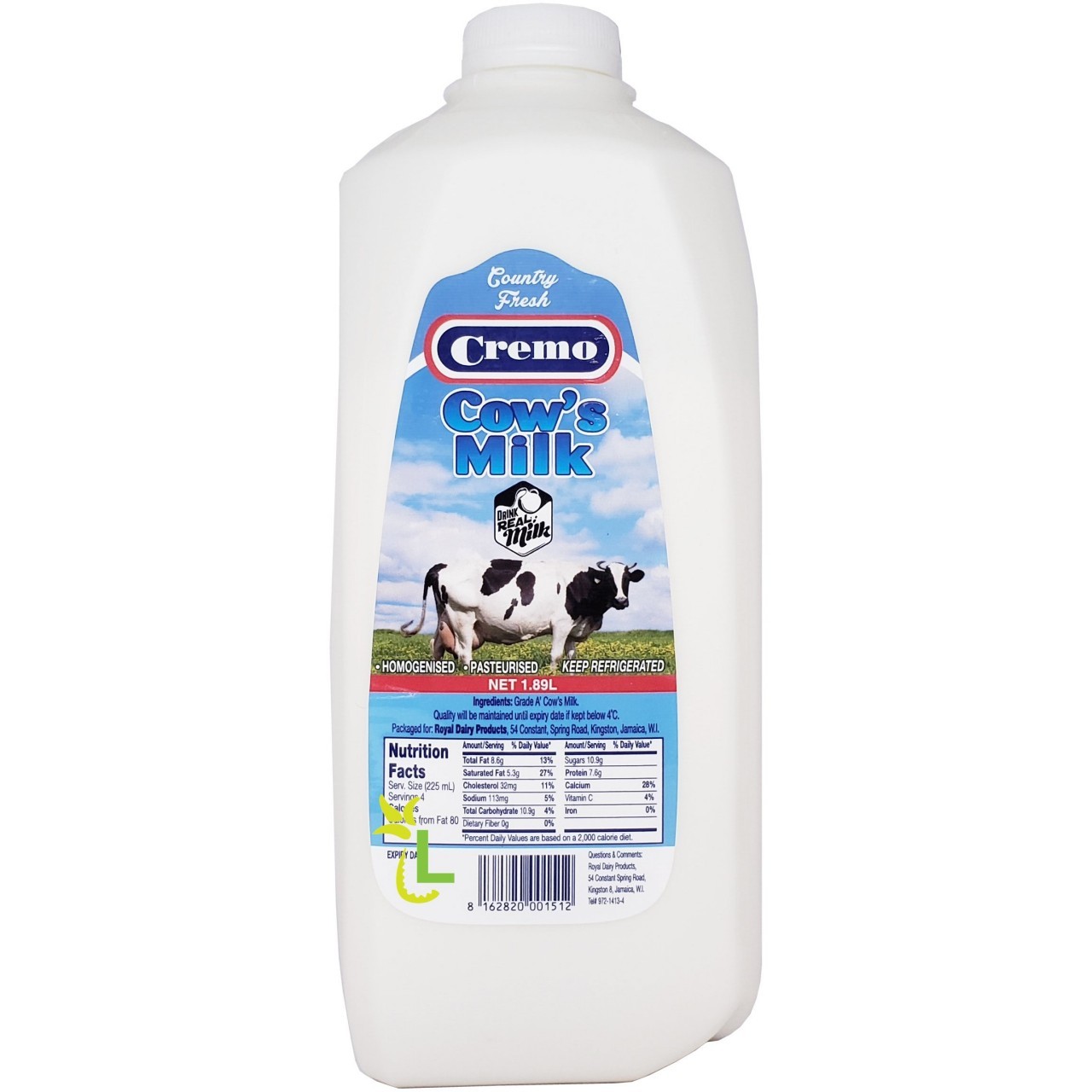 CREMO 100% COWS MILK 1.89L