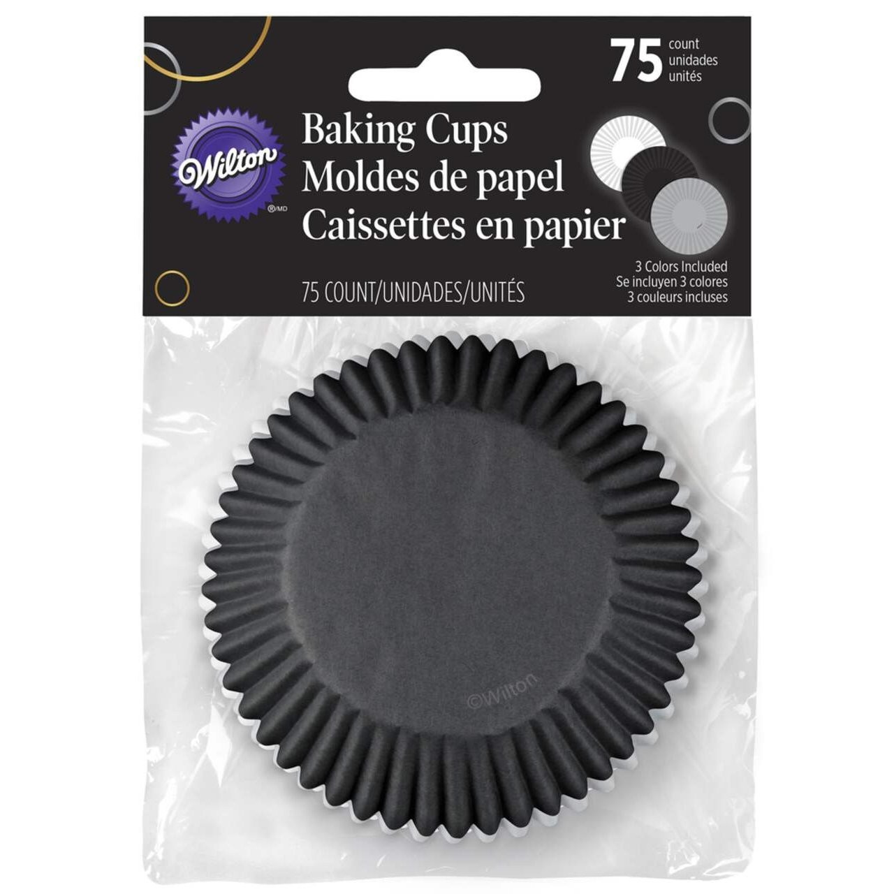 WILTON BAKING CUPS BLACK 75pk