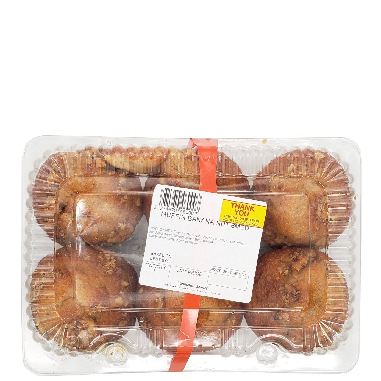 MUFFINS BANANA NUT MED 6ct