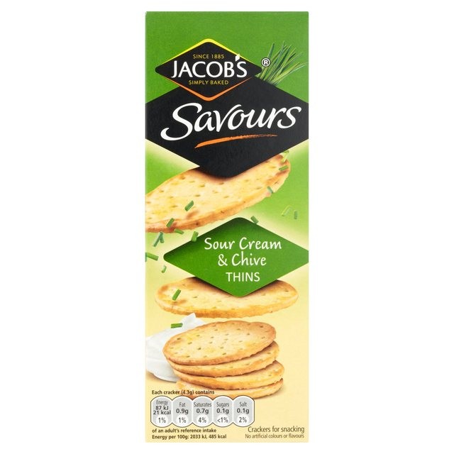 JACOBS SAVOURS SOUR CRM CHIVE THINS 150g